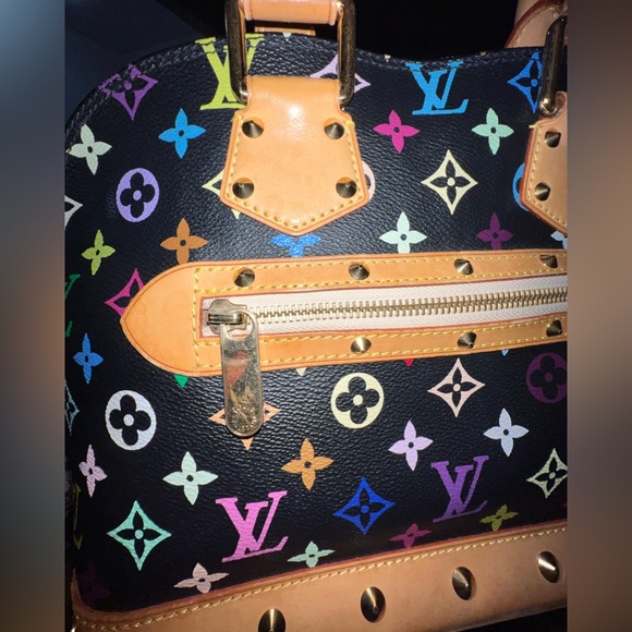 Louis Vuitton Takashi Murakami X Alma PM with COA Black Multicolor Stud - Picture 13 of 16